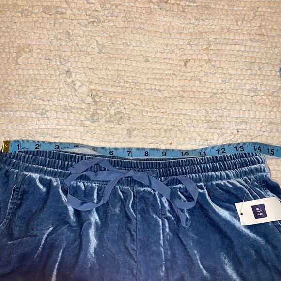 NWT GAP BLUE RAYON VELVET SWEATPANTS JEANS JOGGERS LOUNGEWEAR - Picture 6 of 8